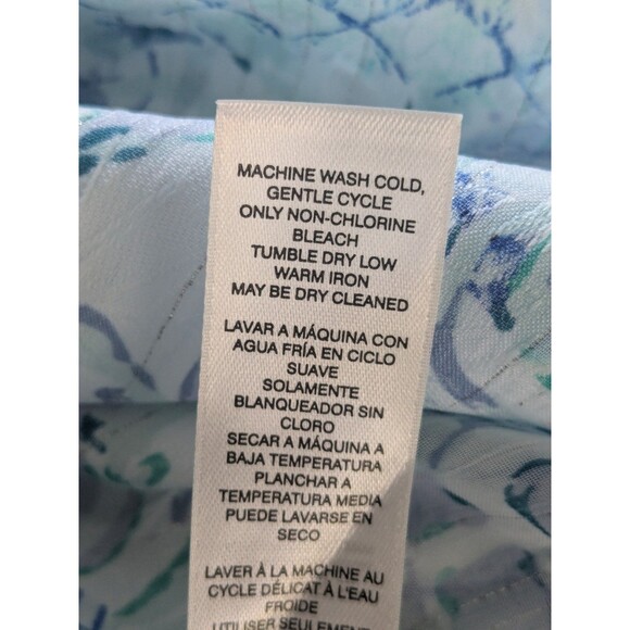 Chico’s Top Women's XL/3 Poppy Valley Burnout Pullover Blouse Blue White Sheer - Picture 15 of 15